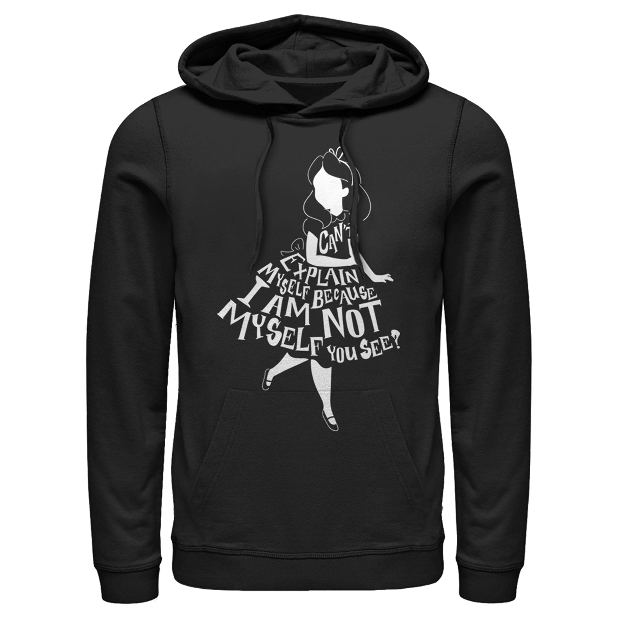 Men’S Alice In Wonderland I Am Not Myself Silhouette Pull Over Hoodie