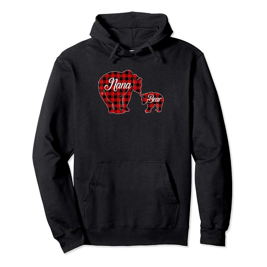 Nana Bear Shirts Buffalo Plaid Christmas Hoodie