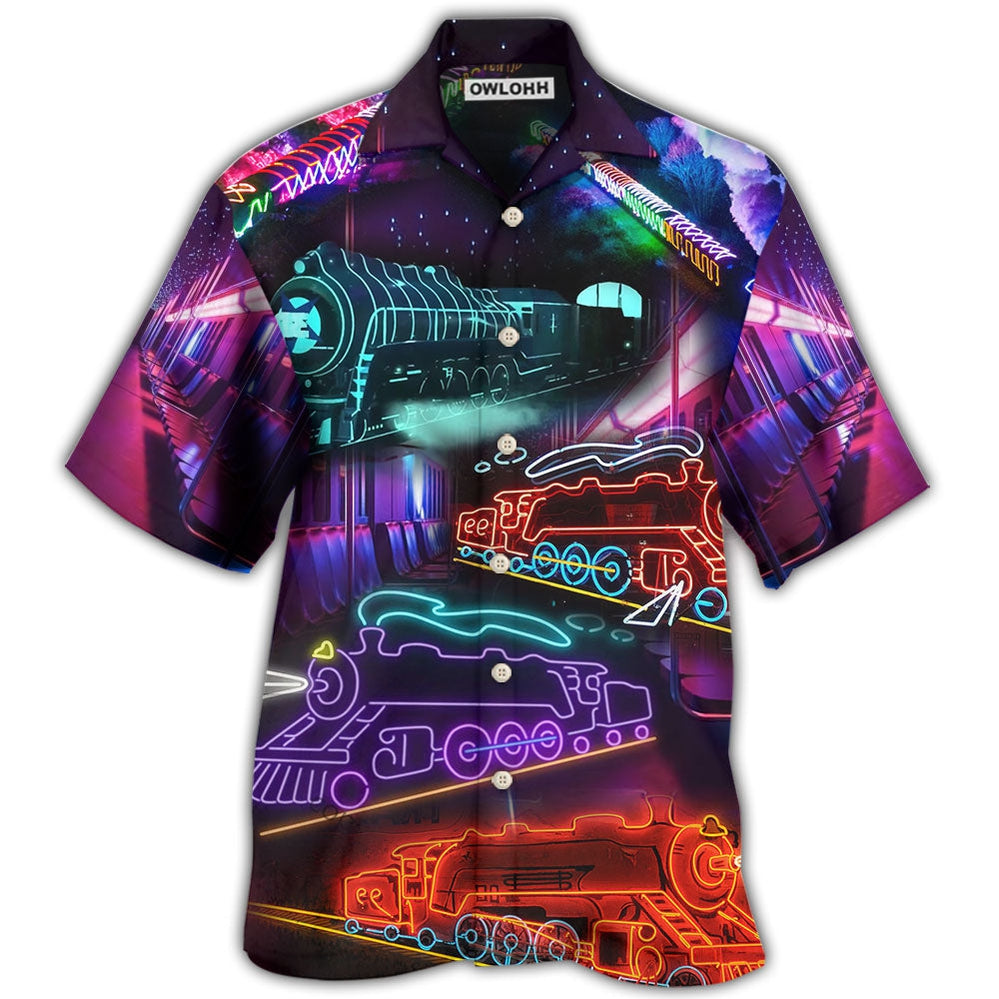 Train Neon Art Night Life – Hawaiian Shirt  – Owl Ohh