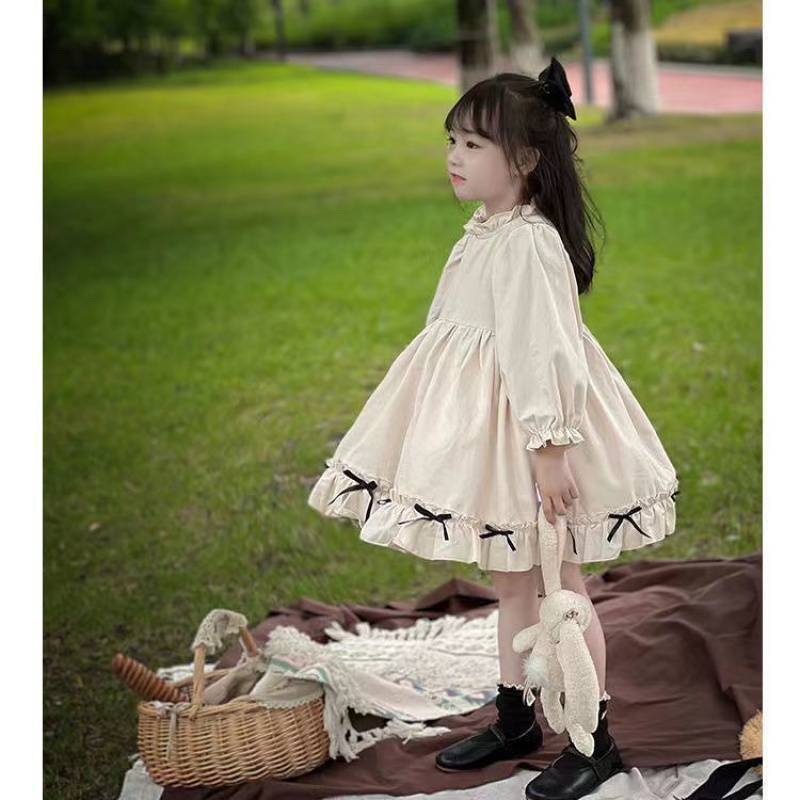 2-10Y Baby Girls Lolita Clothing Toddler Kids Dress Baby Girls Party Strap Dress 2pcs Suit Suspender Gown Outfits Elegant Dress alx