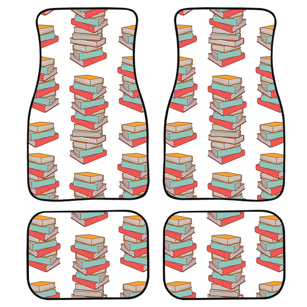 Pile Of Reading Books Pattern Print Front And Back Car Floor Mats, Front Car Mat