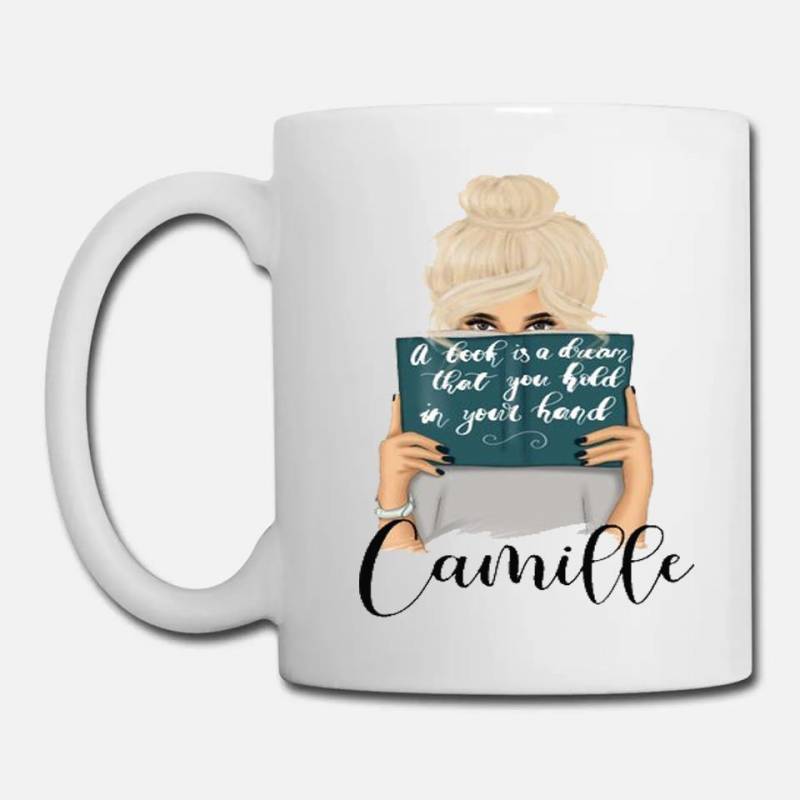 Book Mug, Bookworm Gifts, Cute Mugs, Book Lover Gifts for Women, Personalized Book lover gift, Book Lover Mug, Cute Girl with Book Mug