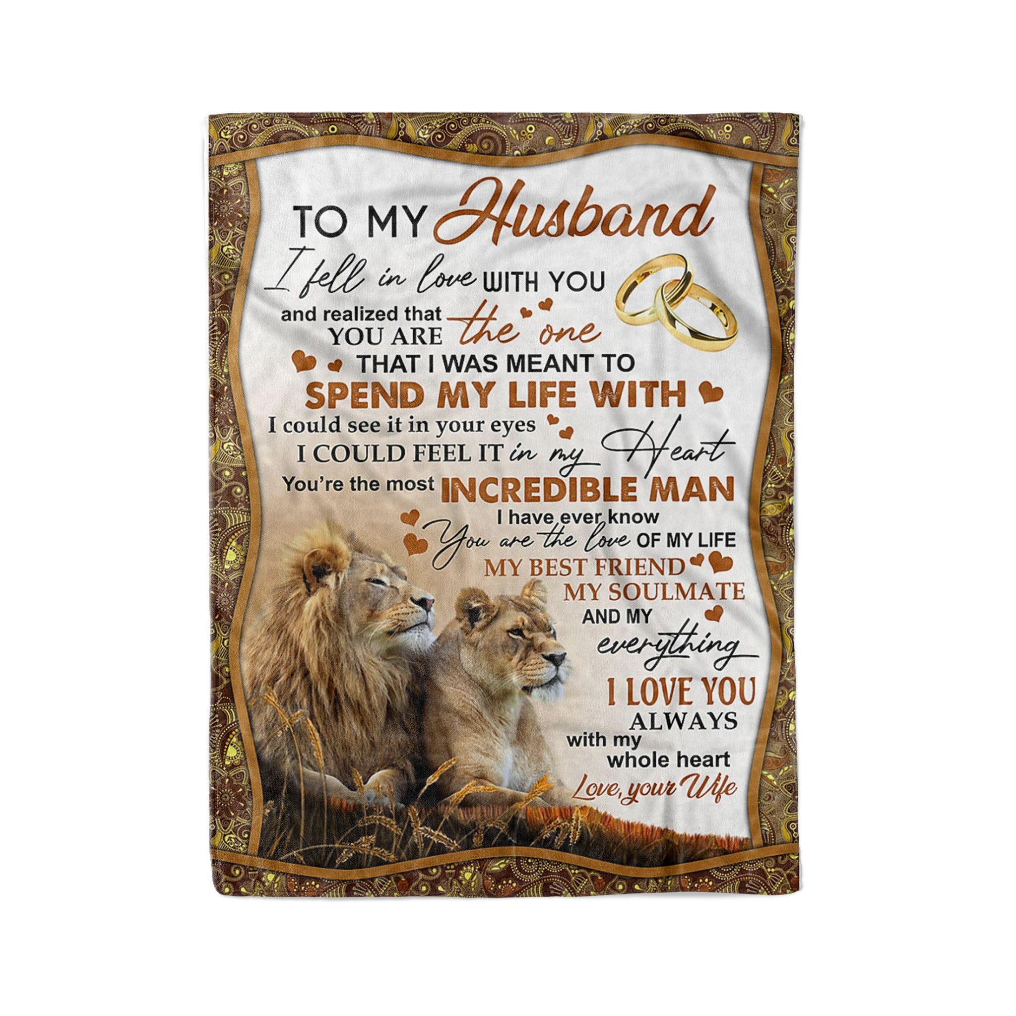 To my Husband Lion – Fleece Blanket