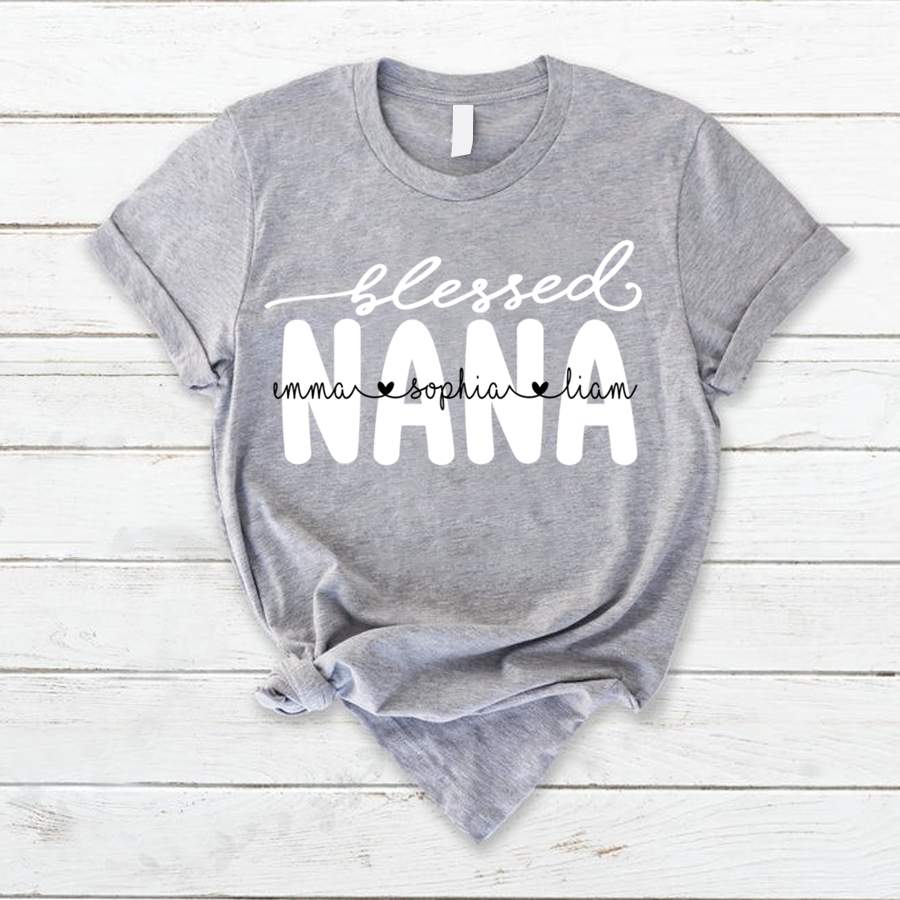 Personalized Blessed Nana Grandkids Names Shirt