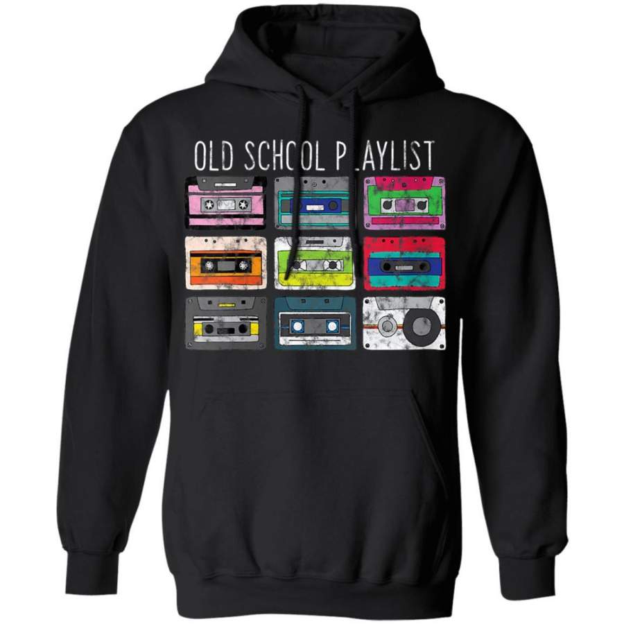 Womens Cassette Tape Music Retro 80s Old School Playlist Mixtape V-neck Hoodie