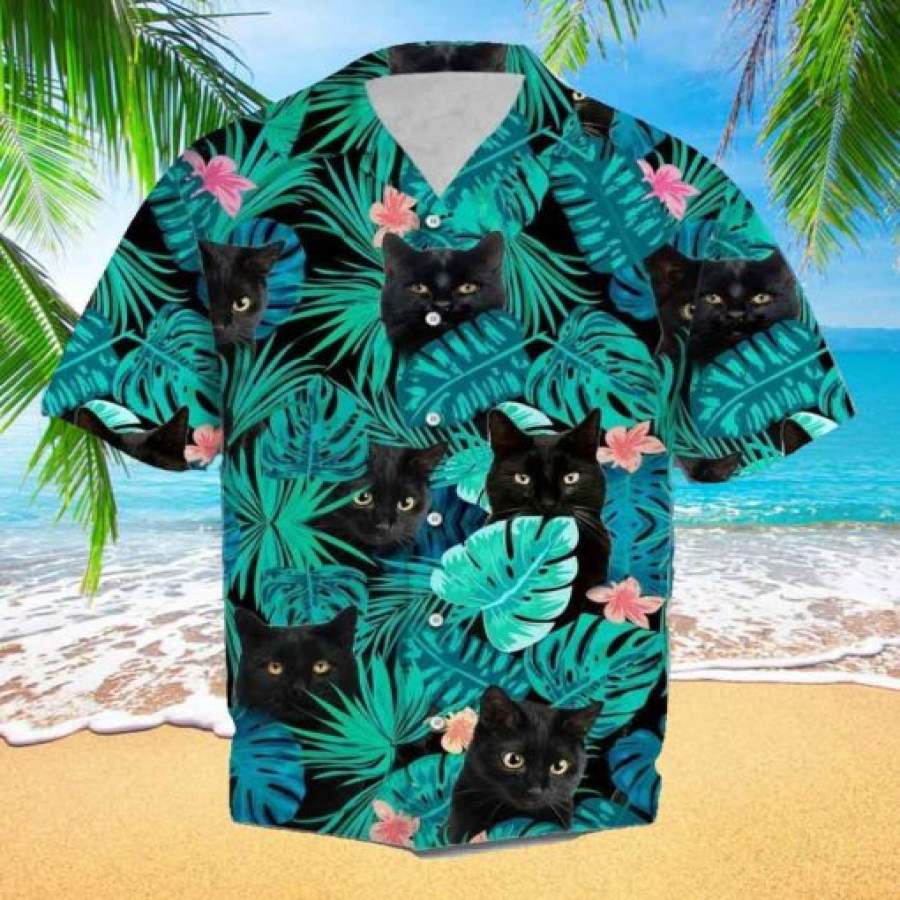 Black Cat Hawaii Shirt Ggff Ha51404