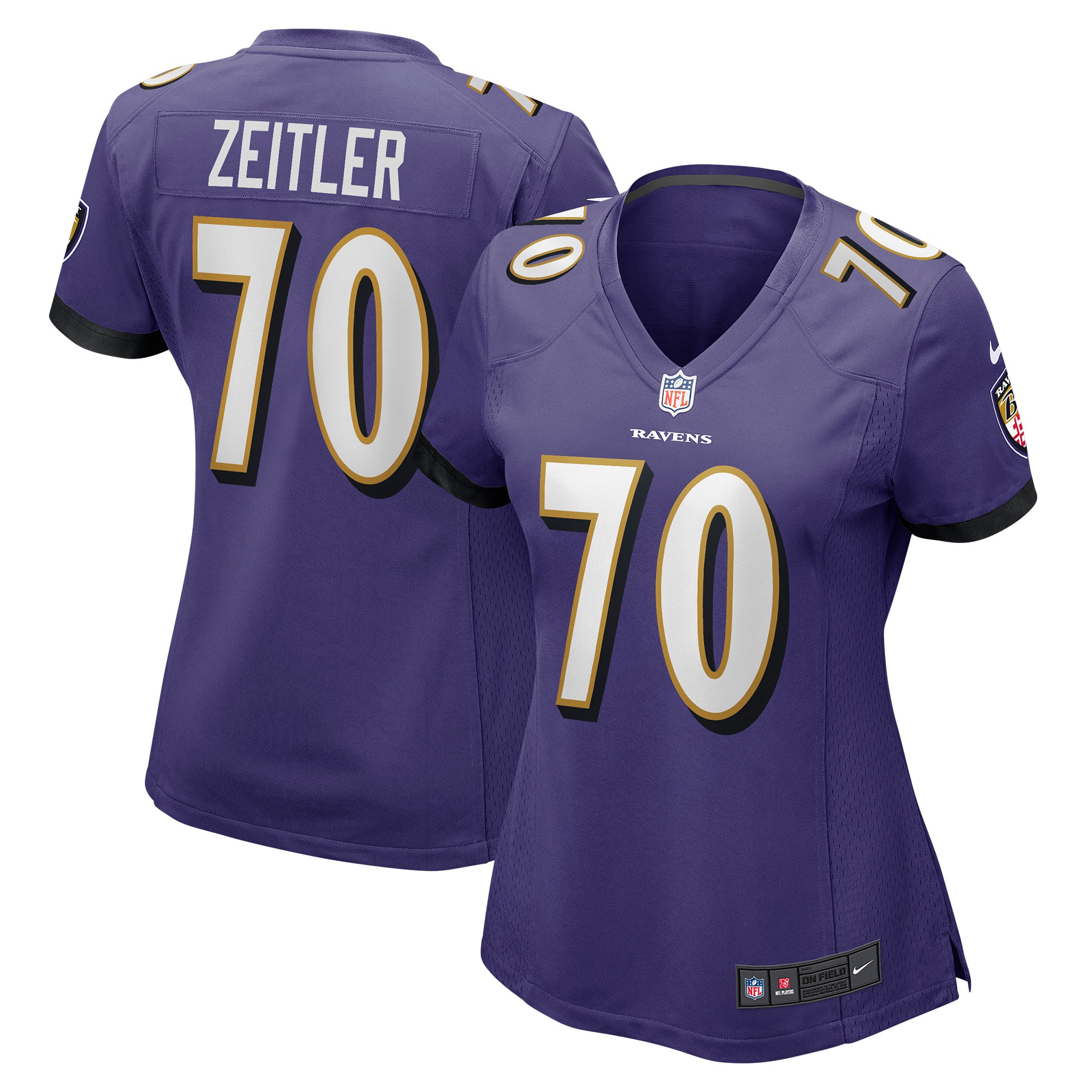 Women’s Baltimore Ravens Kevin Zeitler Purple Game Jersey