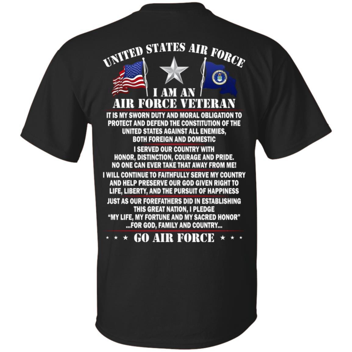 US Air Force O-7 Brigadier General Brig O7 General Officer Ranks – Go Air Force T-Shirt On Back