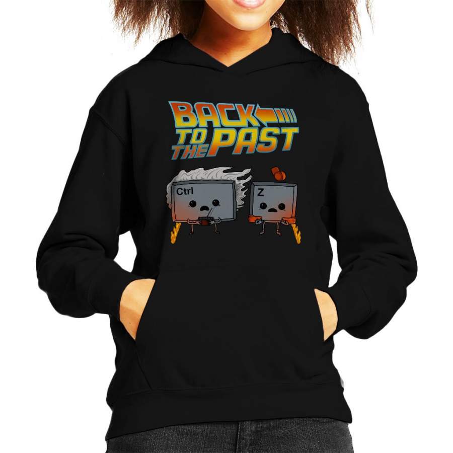 Back To The Past Ctrl Z Undo Back To The Future Kid's Hooded Sweatshirt