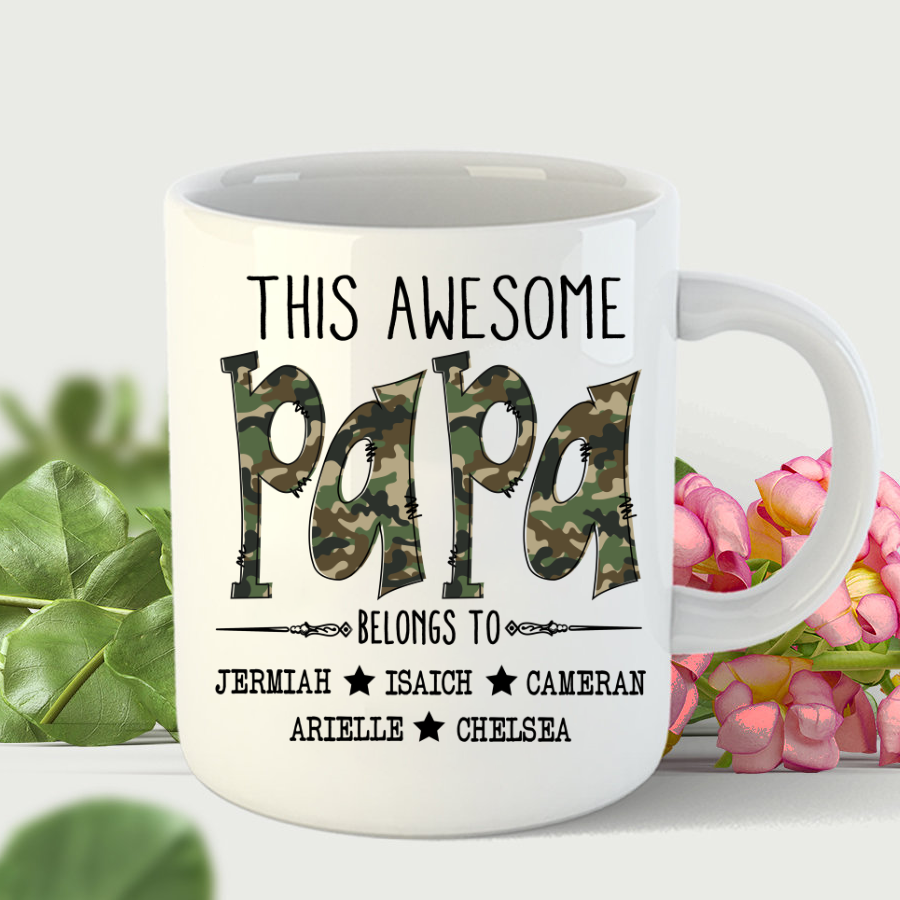 Personalized This Awesome Papa Belongs To Mug