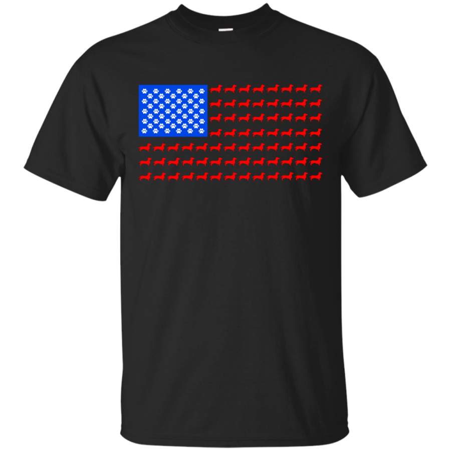 Dachshund – Cute American Flag 4th of July – Men/Women T-shirt – TEEEVER