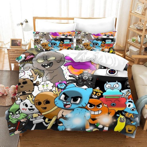 The Amazing World Of Gumball 10 Duvet Cover Pillowcase Home Decor 3D Bedding Set