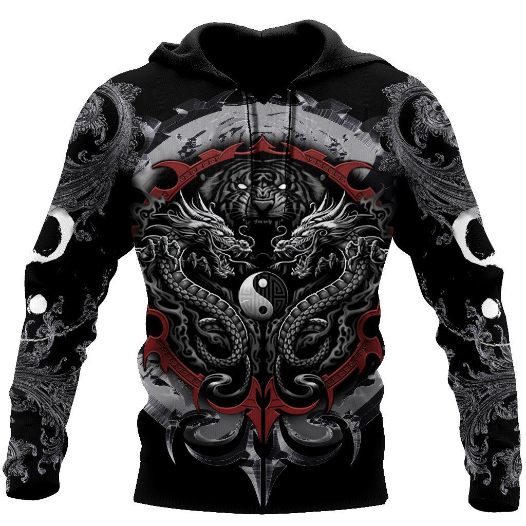 Dragon Tiger 3D All Over Print | Hoodie | Unisex | Full Size | Adult | Colorful | HT6046