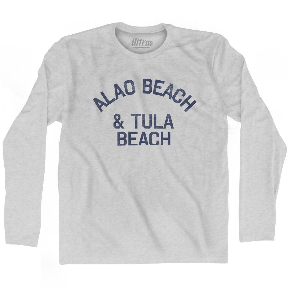 American Samoa Alao Beach & Tula Beach Adult Cotton Long Sleeve Vintage T-shirt