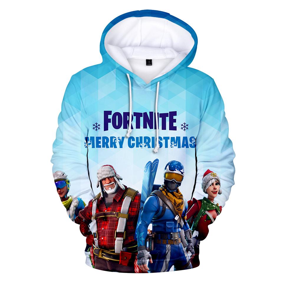 Fortnite Hoodies – Fortnite Game Series Merry Christmas Super Cool 3D Hoodie