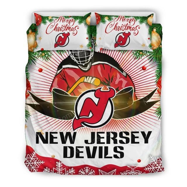 Merry Christmas New Jersey Devils Hockey Sport 1 Bedding Set