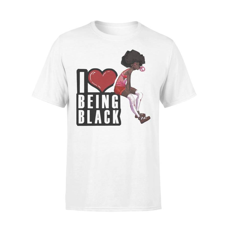 I Love Being Black Girl Heart T-shirt