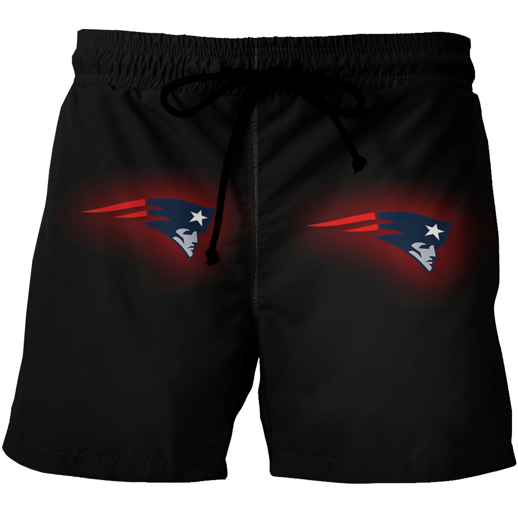 New England Patriots Red Black 3D All Over Print Summer Beach Hawaiian Short