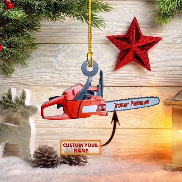 Custom Name Chainsaw Christmas Ornament