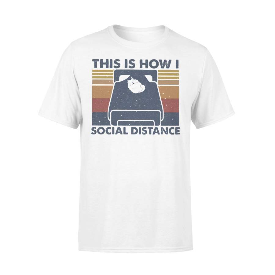 Cat Sleep This Is How I Social Distance Vintage Retro T-Shirt