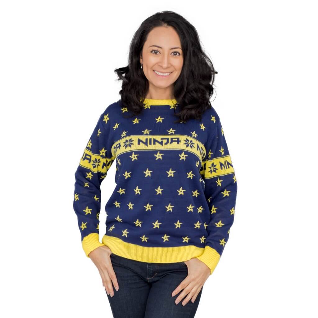 Women’S Fortnite Ninja Ugly Christmas Sweater With Shuriken