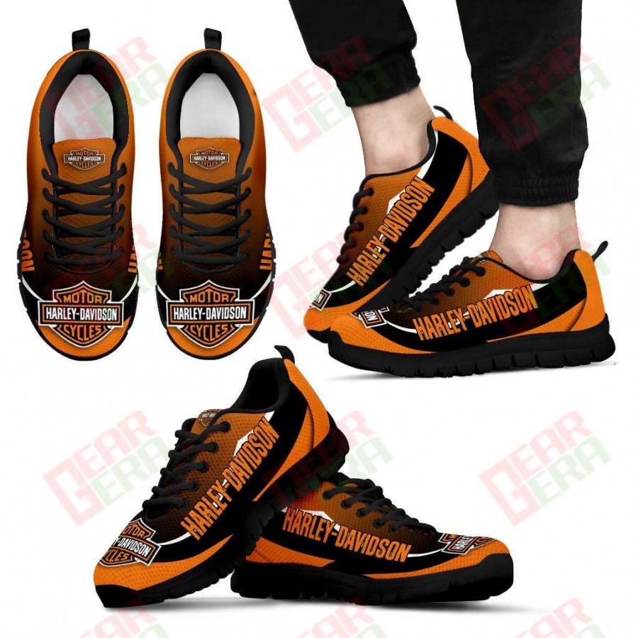 Harley Davidson Sneakers Mens Womens Motorcycle Lovers Custom Print Footwear Casual Riding Shoes GE821