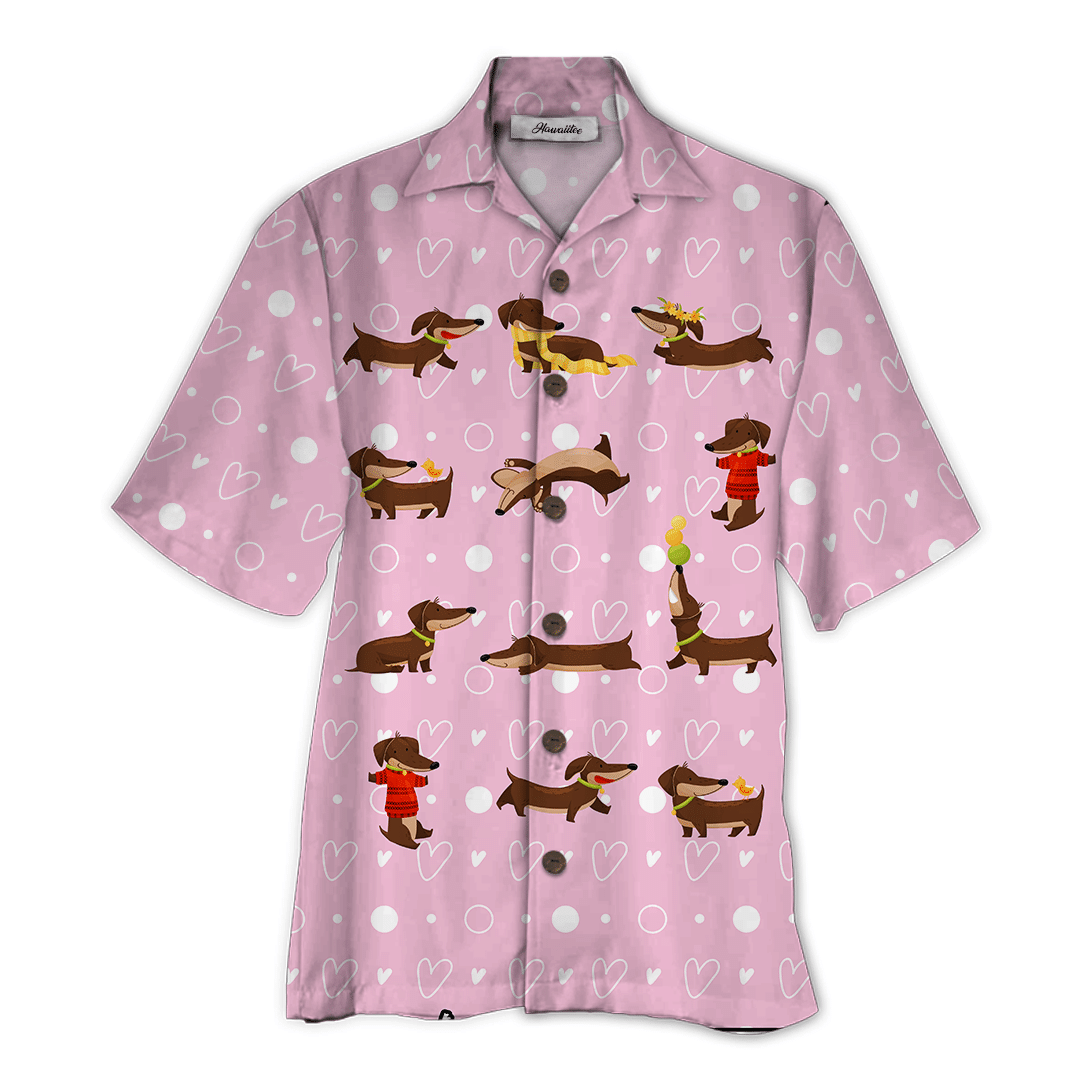 Dachshund Pink Nice Design Unisex Hawaii Shirt For Men And Women Ha41524