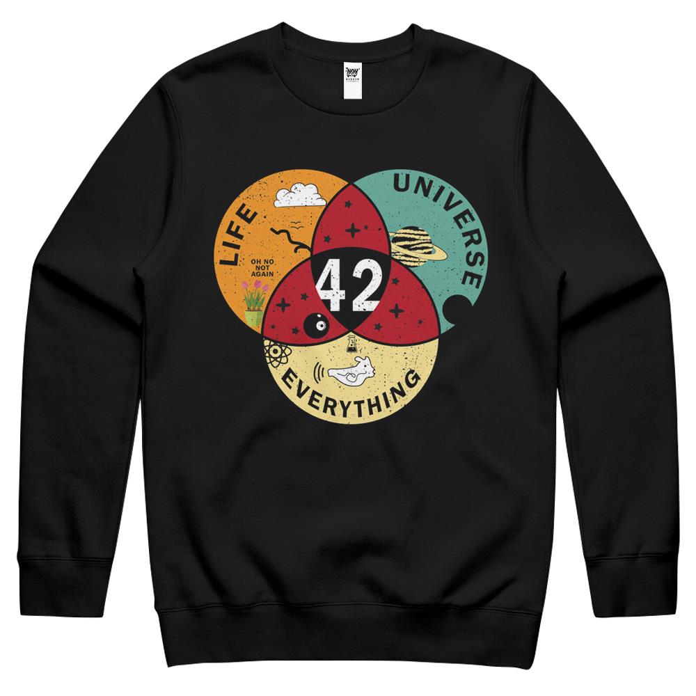 42 Answer To Life Universe And Everything Funny Vintage Gift Idea Crewneck Sweatshirt