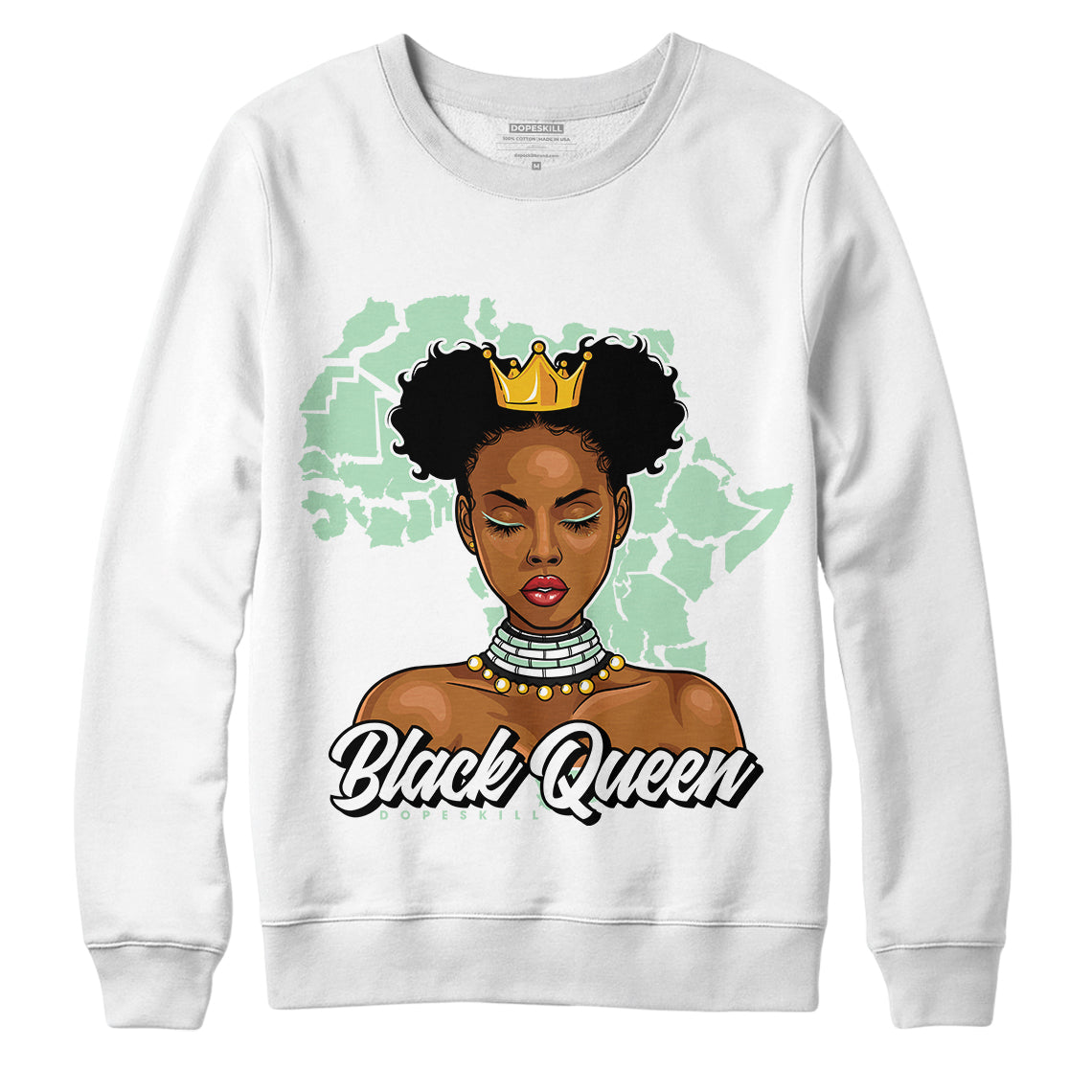 Jordan 6 Womens Mint Foam Dopeskill Sweatshirt Black Queen Graphic