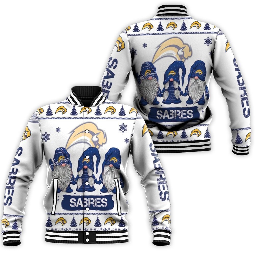 Christmas Gnomes Buffalo Sabres Ugly Sweatshirt Christmas 3D Baseball Jacket