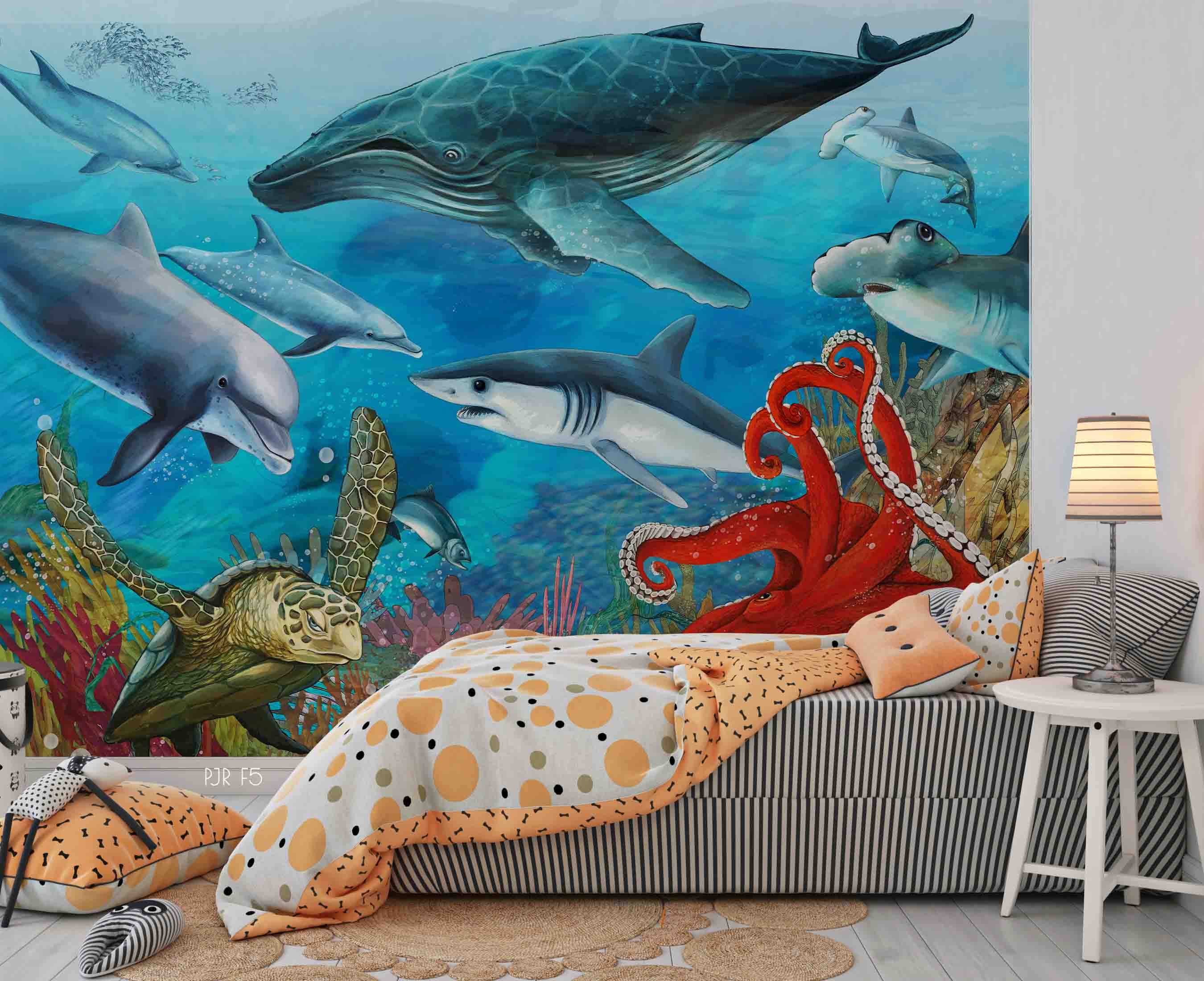 3D Sea Fish Shark Wall Mural Wallpaper Wj 6607