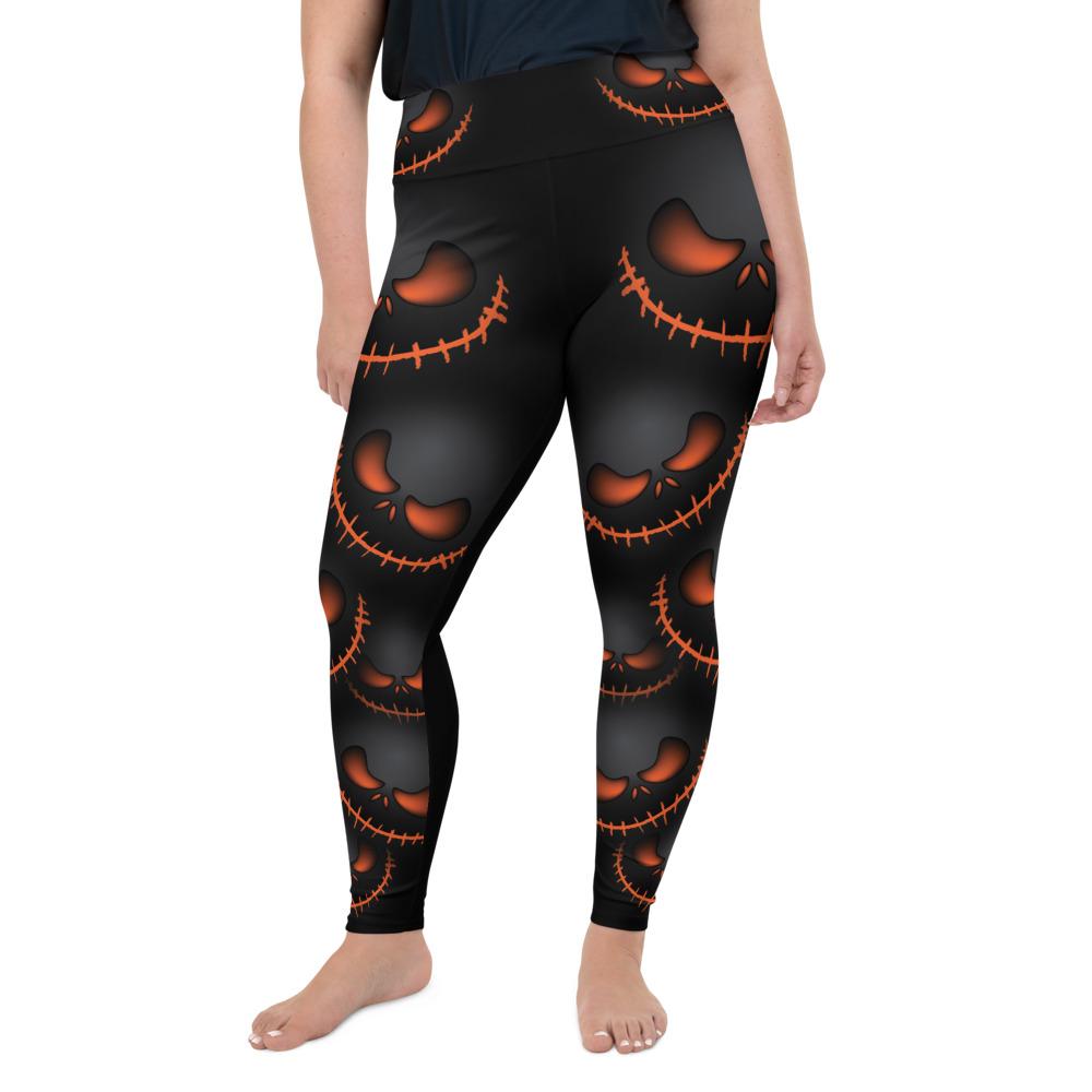 Halloween Evil Pumpkin Grin Plus Size Leggings