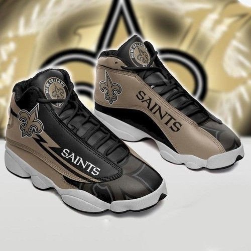 Black Brown New Orleans Saints Football Team Logo Air Jordan 13 Printing Shoes Sneaker