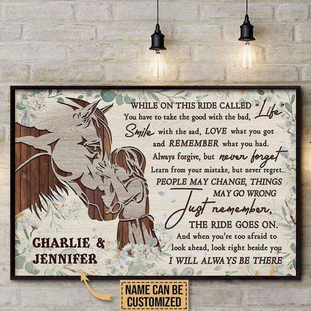 Aeticon Gifts Personalized Horse Girl While On This Ride Canvas Mom Dad Gift Home Decor