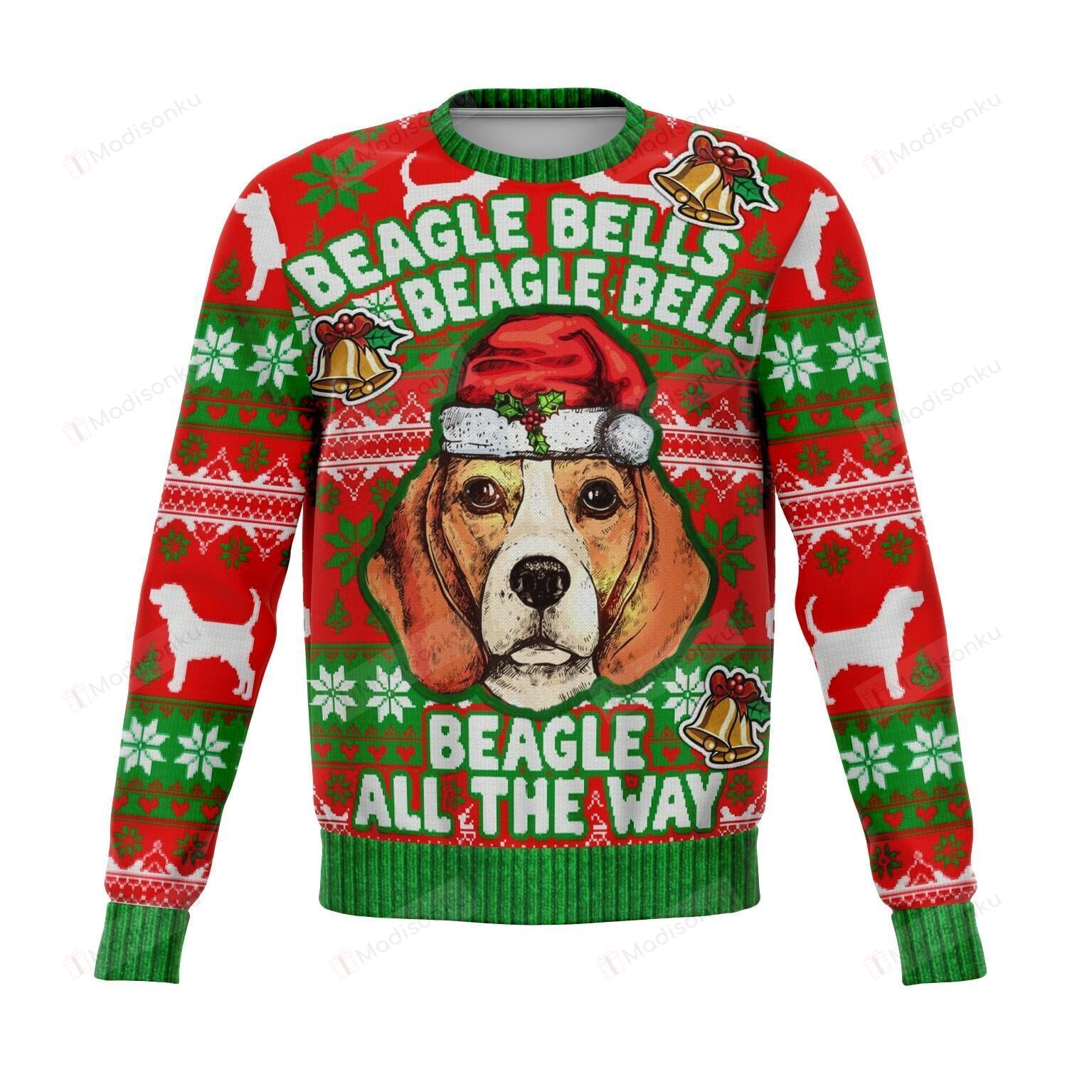 Beagle Bells  Dog Ugly Christmas Sweater, All Over Print Sweatshirt