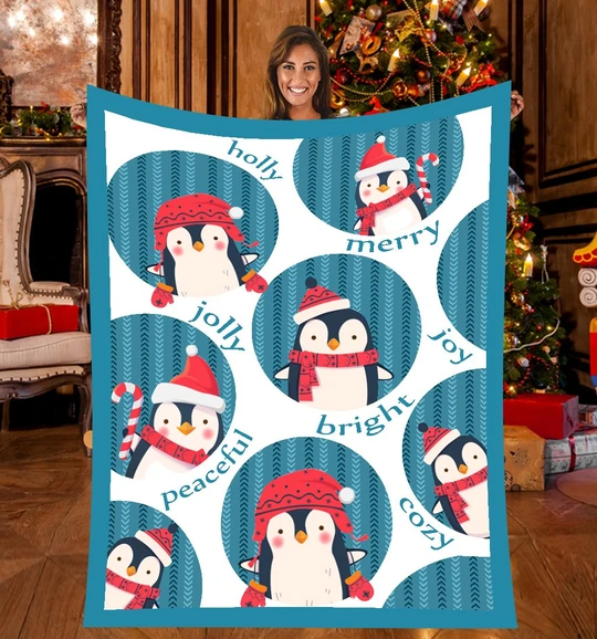 Penguin In Winter Wonderland Blanket, Gift For Penguin Lover, Gift For You, Gift For Her, Gift For Him, Christmas Gift