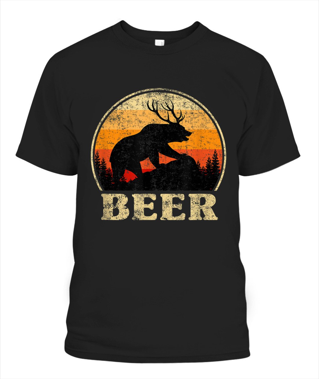 Bear Deer Funny Beer Retro Vintage Customize Any Ideas, Personalized T-shirt, Hoodie Adult, Kid, Unisex