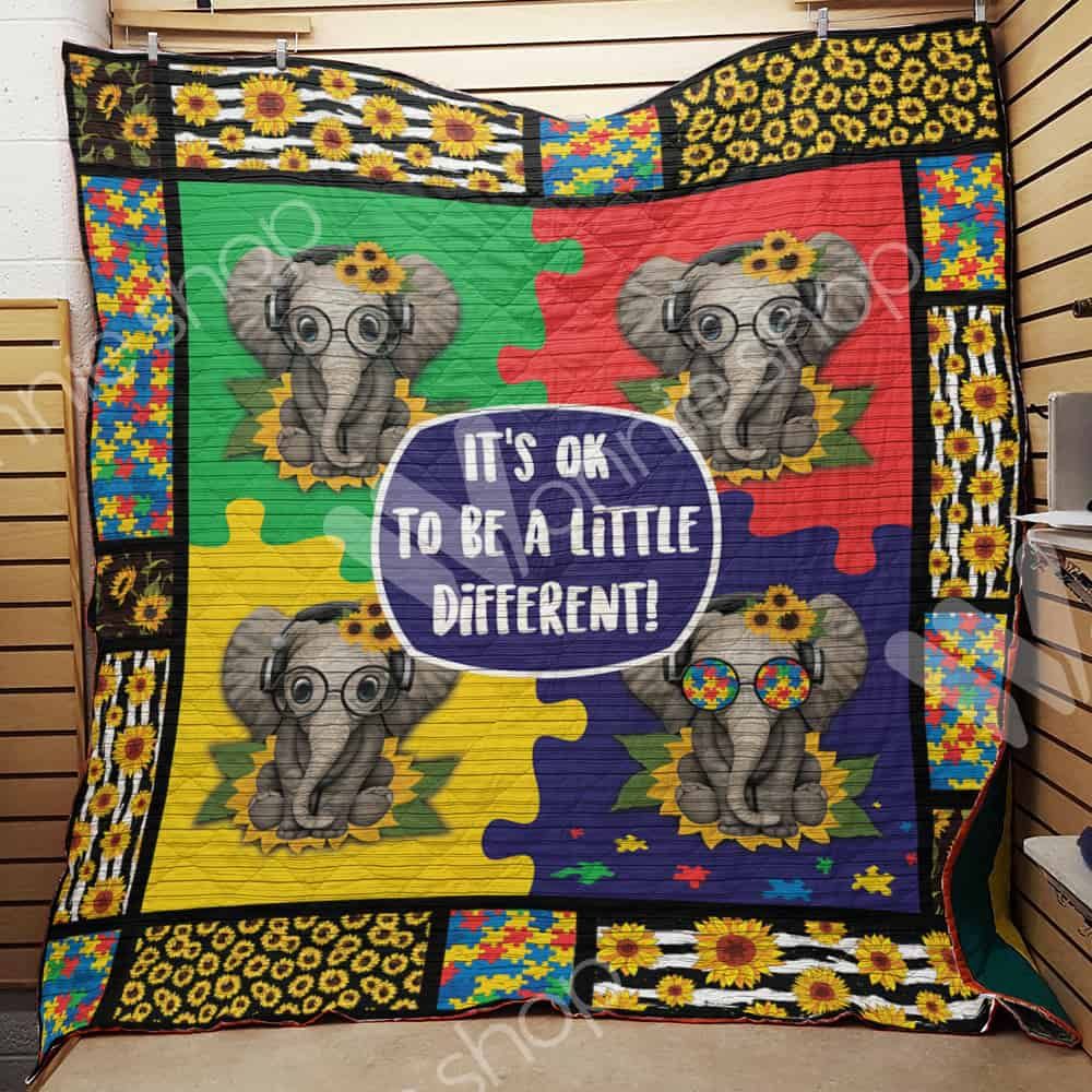 Elephant Autism 3D Quilt Blanket HGM960