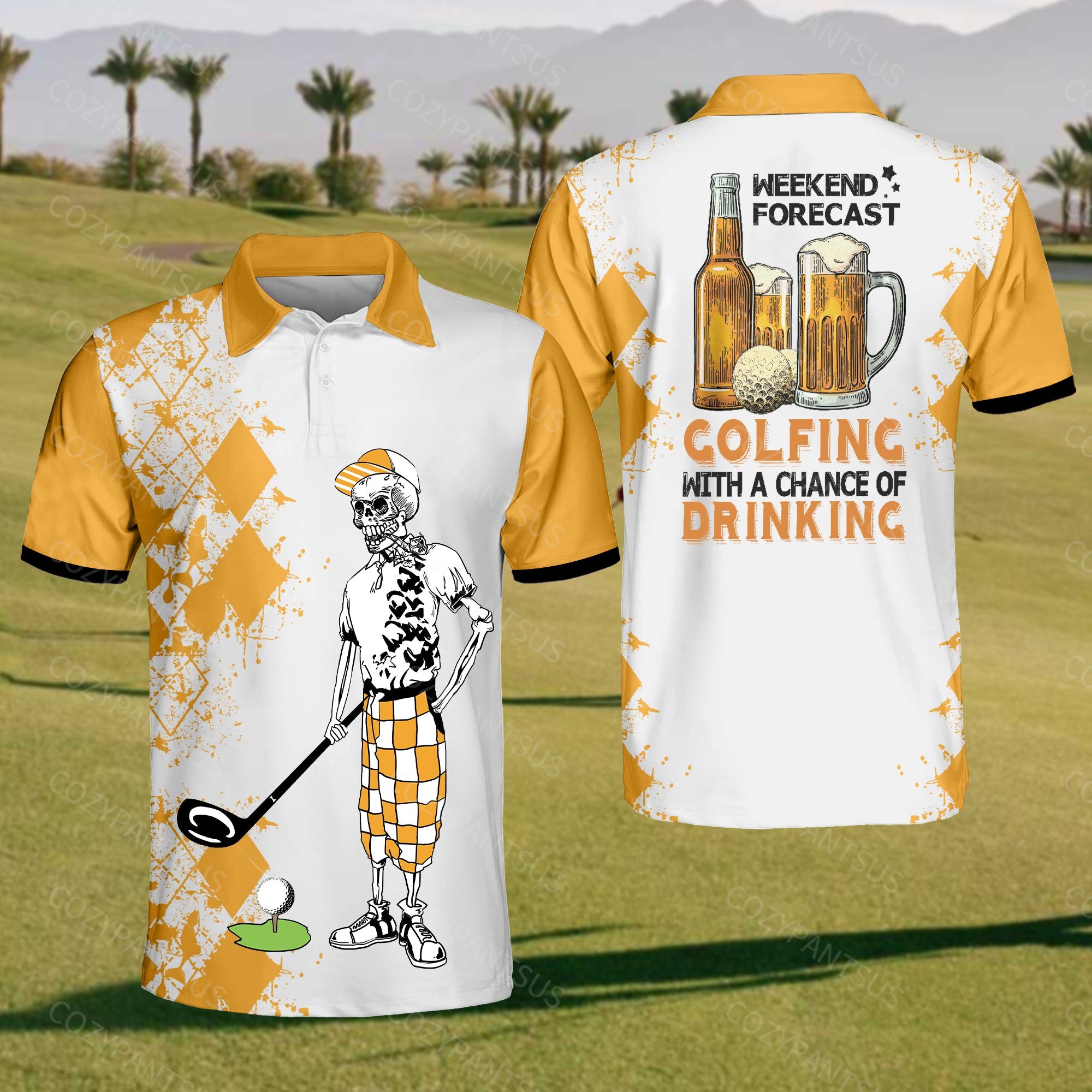 Golfing Drinking Polo Shirt