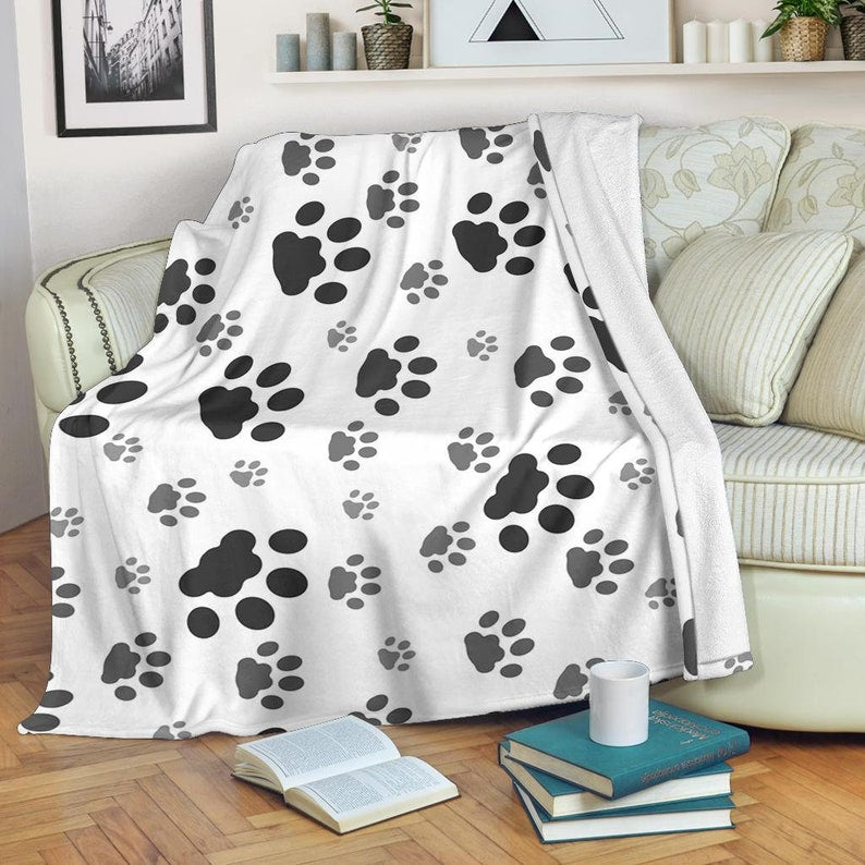 Pet Blanket, Paw Print Fleece Blanket, Pet Throw Blanket, Paw Print Adult Blanket, Dog Cat Cozy Blanket, Puppy Kid Blanket, Fleece Blanket, Sherpa Blanket