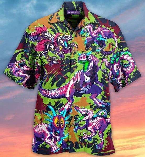 Discover Cool Dont Forget To Be Rawrsome Dinosaur Skull Unisex Hawaii Aloha Shirts Ha18530