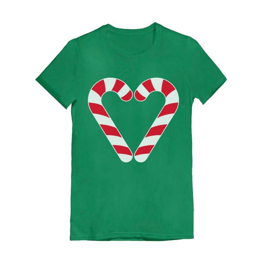 Christmas Candy Cane Heart Gift Infant Girls’ Fitted T-Shirt