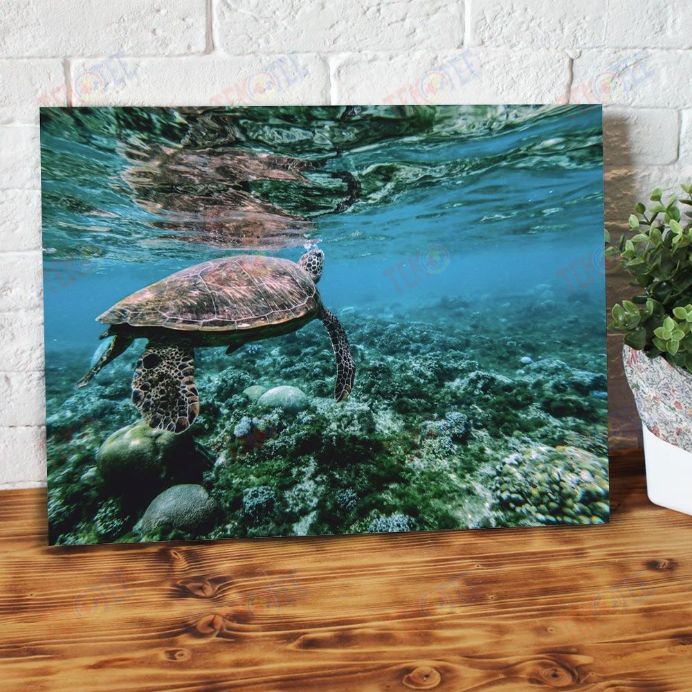 Canvas Artwork Turtle Sea In The Ocean Full Printing Home Canvas Wall Art Home Decor