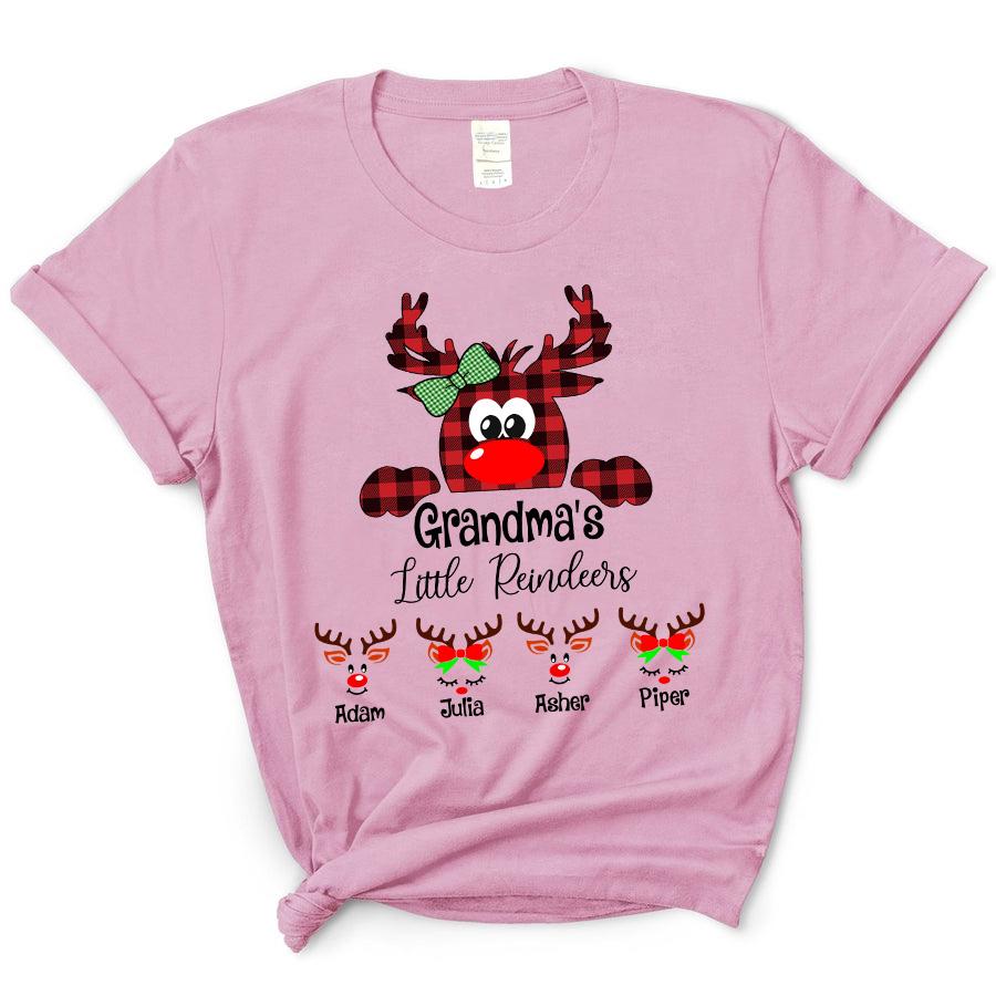 Grandma’s Little Reindeer – Christmas, Family Customize Personalized T-Shirt, Hoodie Adult, Kid, Unisex