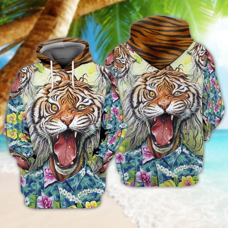 All Over Print Nsd99 Tiger Zip Unisex 3D Hoodie T Shirt All Over Print Plus Size S-5Xl