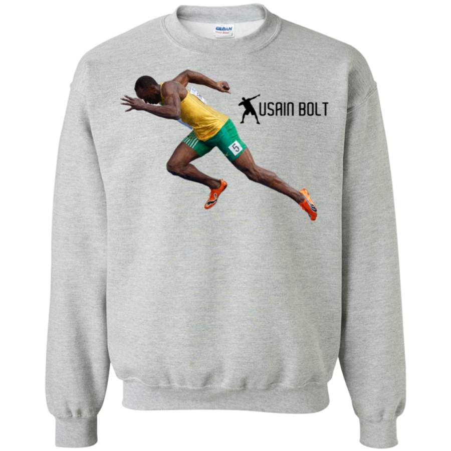 AGR Usain Bolt Run Bolt Run Crewneck Pullover Sweatshirt