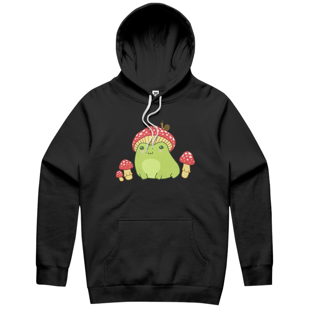 Frog With Mushroom Hat & Snail – Cottagecore Aesthetic Hoodie