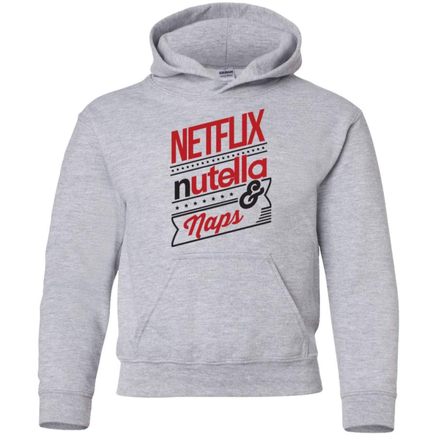 AGR NETFLIX, NUTELLA & NAPS Youth Pullover Hoodie