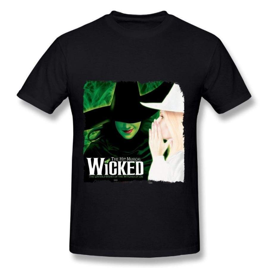 Stylish Black T-Shirt For Men S Broadway Musical Wicked Touring 2016 Poster