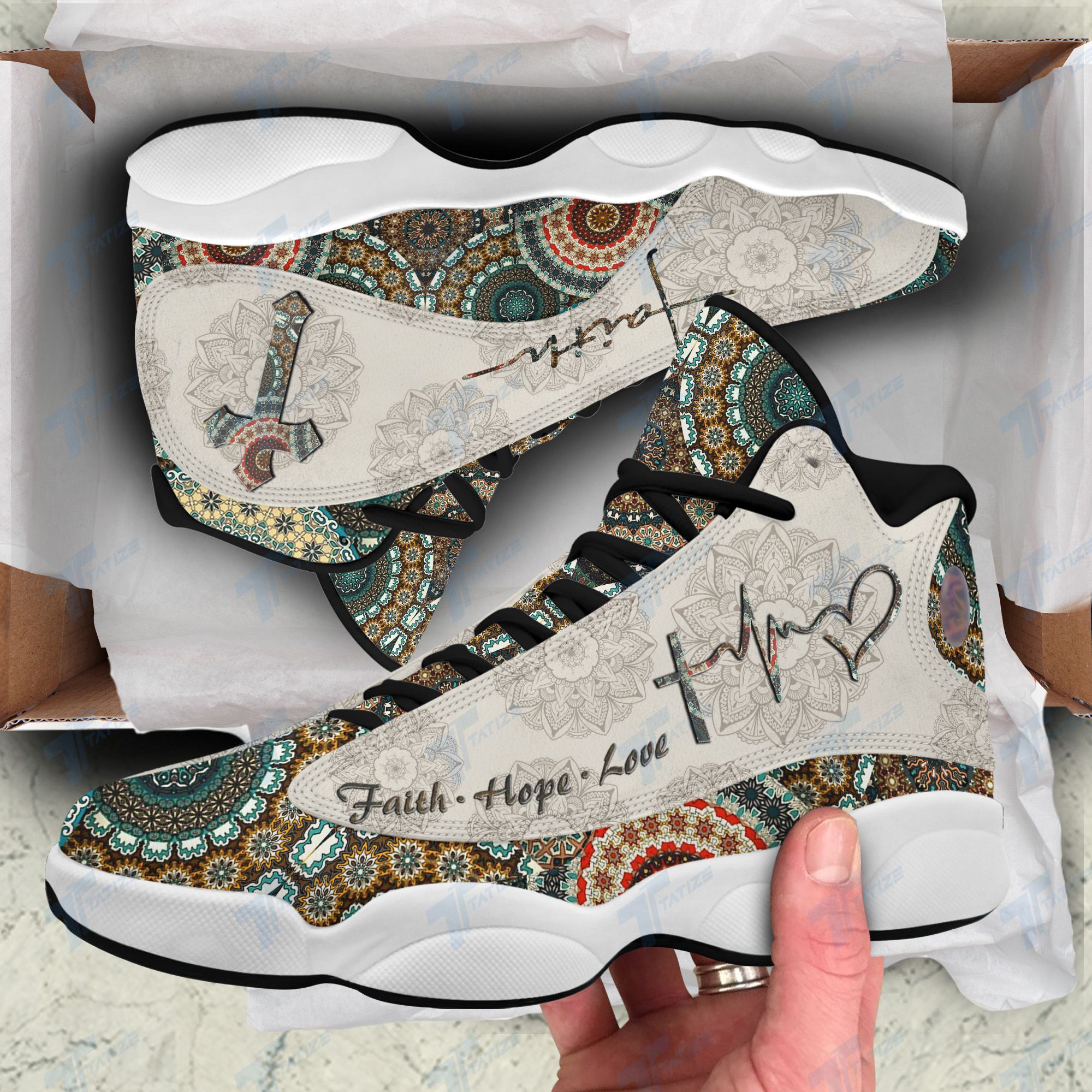 Mandala faith hope love 13 Sneakers XIII Shoes